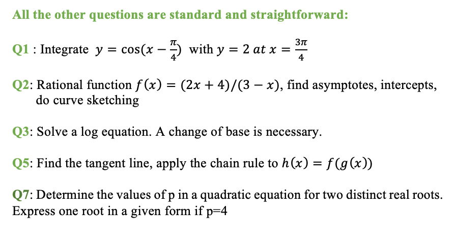 N21 Math AA HL P1 Straightforward